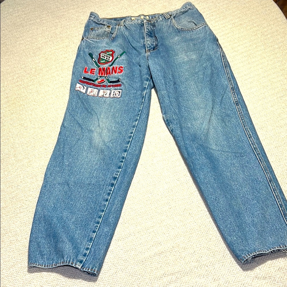 Vintage Le Mans Legends On Ice.  Superstars in Action Hockey Jeans.  Size 28